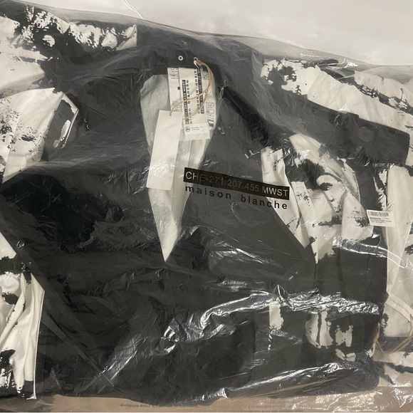 Maison Blanche All Gender Long Sleeve Trench-Coat, Black Print, Sealed WT. - Picture 6 of 7